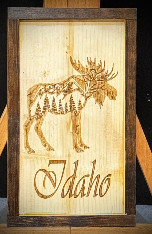 Wood Valet Tray Moose/Idaho Design
