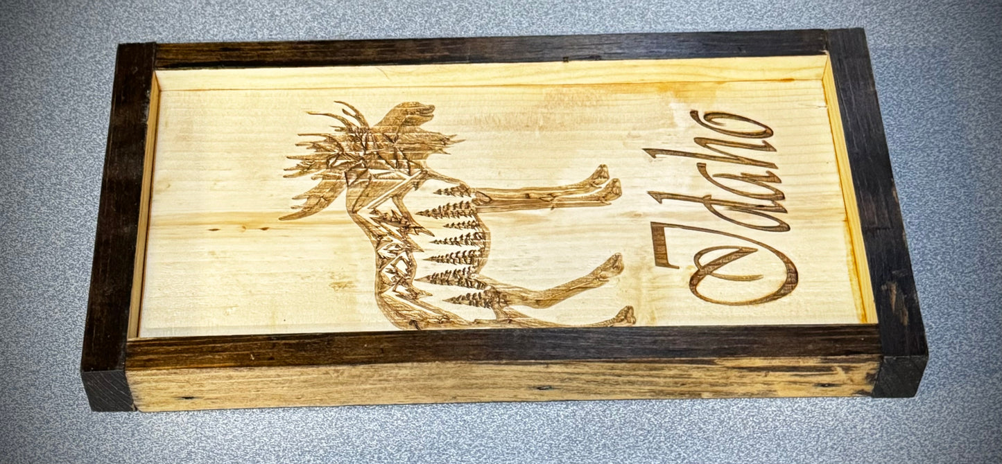 Wood Valet Tray Moose/Idaho Design