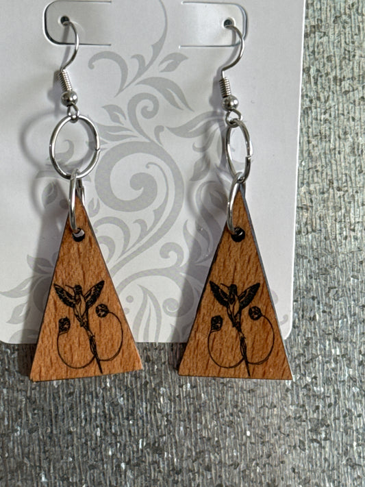 Maple Hummingbird Earrings